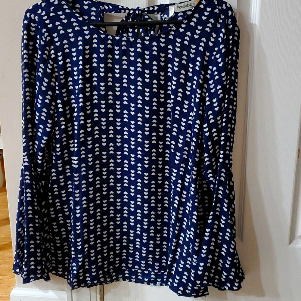 Navy Blue Shirt with flowy sleeve